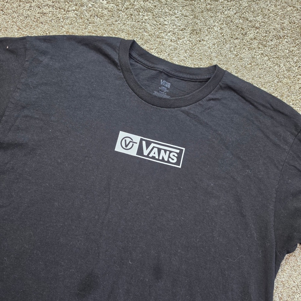 Vans Shirt Mens Large Black Short Sleeve Cotton Blend Skater Skate Skateboard